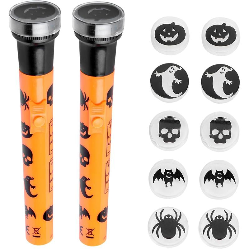 Halloween Projector Flashlight 5 Patterns Portable Handheld LED Projector Light for Haunted House