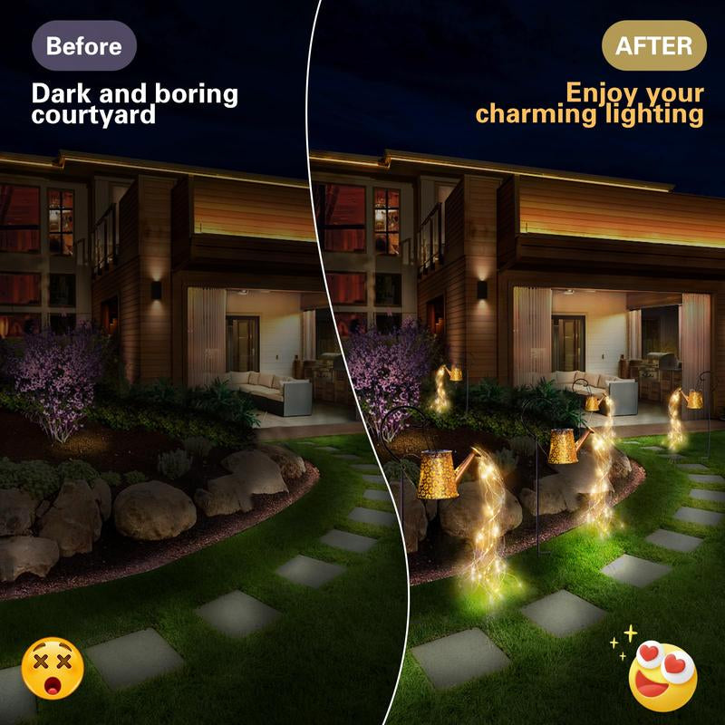 Solar Watering Can with Lights,Solar Lights Outdoor Garden Decor,Large Hanging Waterproof Solar Lantern Landscape Lights outside Decor