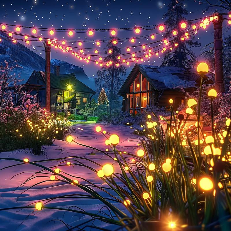 Outdoor Solar Garden Lights-Decorative Lights, Waterproof, Firefly Lights Starburst Swaying in the Wind,Vibrant Lights Applicable to Decoration Garden