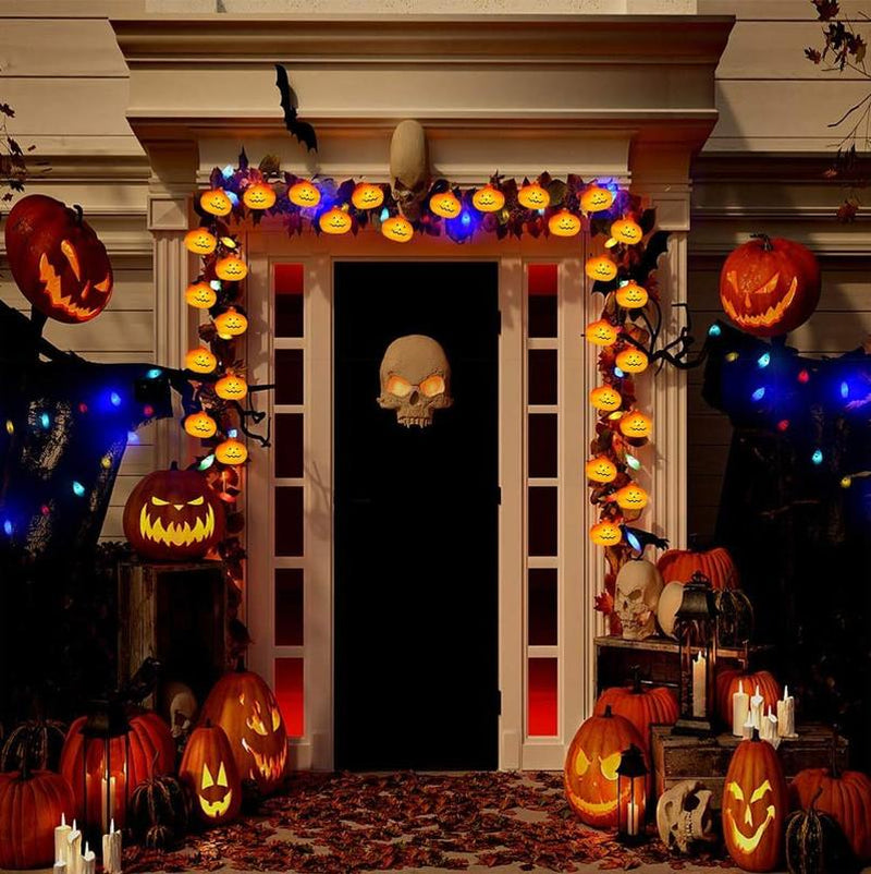 Halloween String Lights, LED Pumpkin Lights, Holiday Lights for Outdoor Decor,Flickering Lights(40 LED Lights, 17 Ft) (Pumpkin) Globe Ornaments Decoration