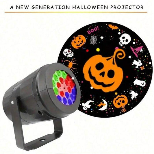 Halloween LED Projector Light, 1 Box Ghost & Pumpkin Patterns Projector Light, Ambient Room Lighting for Halloween Party Decor