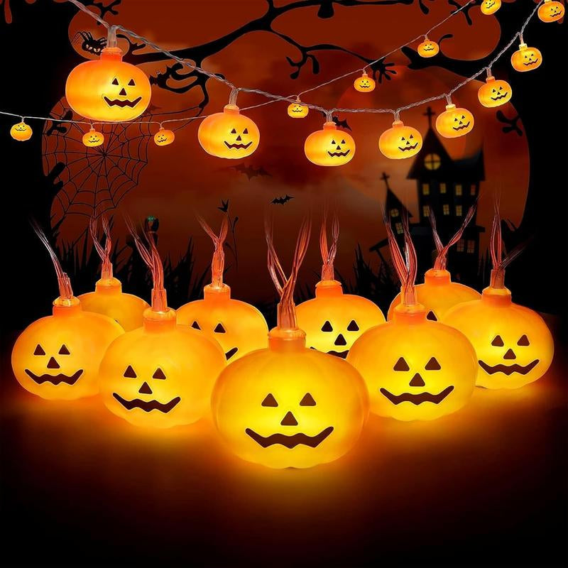 Halloween String Lights, LED Pumpkin Lights, Holiday Lights for Outdoor Decor,Flickering Lights(40 LED Lights, 17 Ft) (Pumpkin) Globe Ornaments Decoration