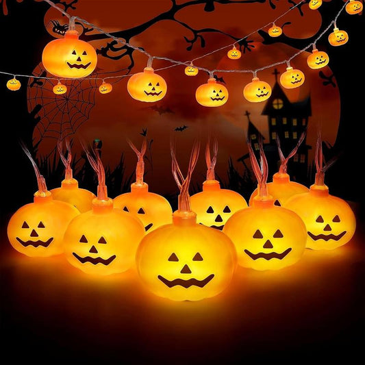 Halloween String Lights, LED Pumpkin Lights, Holiday Lights for Outdoor Decor,Flickering Lights(40 LED Lights, 17 Ft) (Pumpkin) Globe Ornaments Decoration