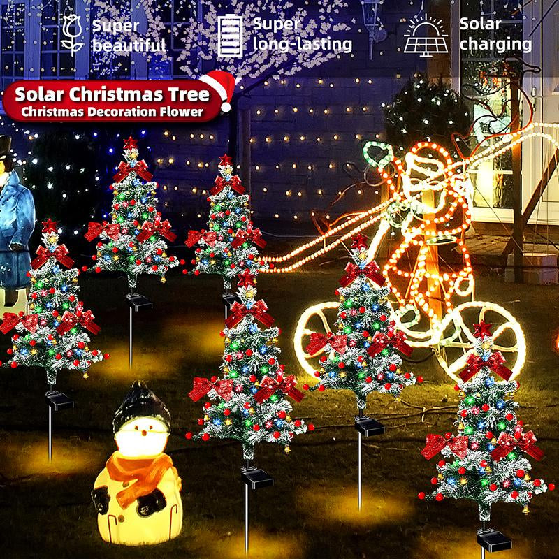 4-Pack Solar Cedar Tree Lights, Yard Garden Lawn In-Ground Decorative Lights, IP65 Outdoor Waterproof Lights, Suitable for Spring and Christmas Festival Decorative Atmosphere Lights Led Lantern Solar Lights Outdoor ,Motion Sensor Lights