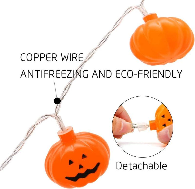Halloween String Lights, LED Pumpkin Lights, Holiday Lights for Outdoor Decor,Flickering Lights(40 LED Lights, 17 Ft) (Pumpkin) Globe Ornaments Decoration
