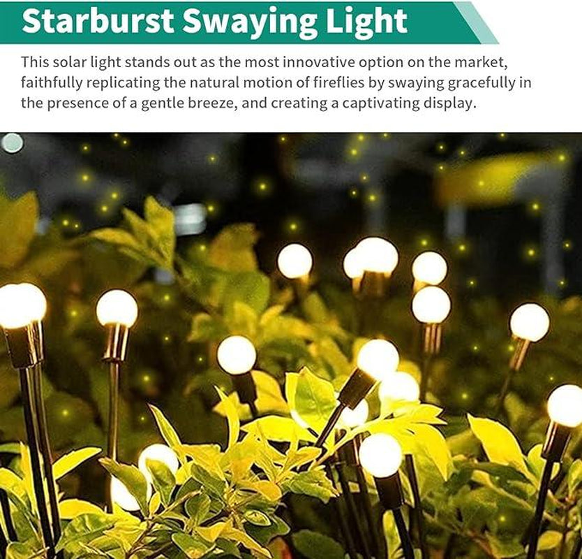 Outdoor Solar Garden Lights-Decorative Lights, Waterproof, Firefly Lights Starburst Swaying in the Wind,Vibrant Lights Applicable to Decoration Garden