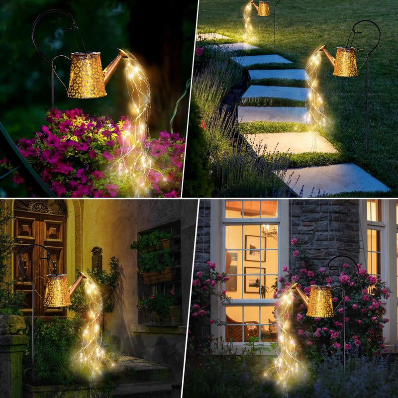 Solar Watering Can with Lights,Solar Lights Outdoor Garden Decor,Large Hanging Waterproof Solar Lantern Landscape Lights outside Decor