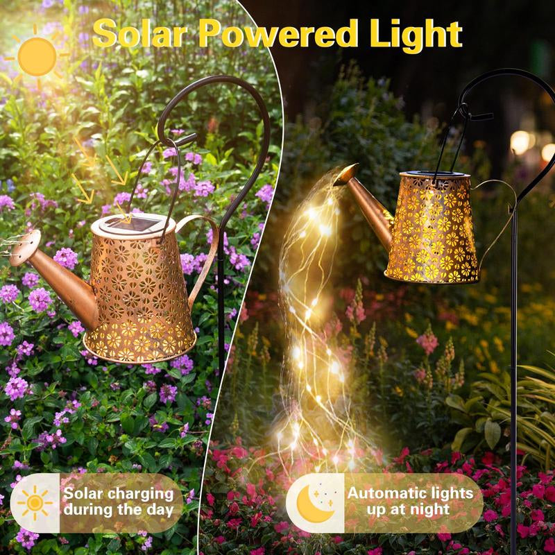 Solar Watering Can with Lights,Solar Lights Outdoor Garden Decor,Large Hanging Waterproof Solar Lantern Landscape Lights outside Decor