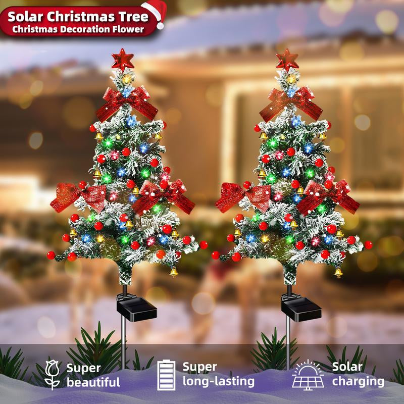 4-Pack Solar Cedar Tree Lights, Yard Garden Lawn In-Ground Decorative Lights, IP65 Outdoor Waterproof Lights, Suitable for Spring and Christmas Festival Decorative Atmosphere Lights Led Lantern Solar Lights Outdoor ,Motion Sensor Lights