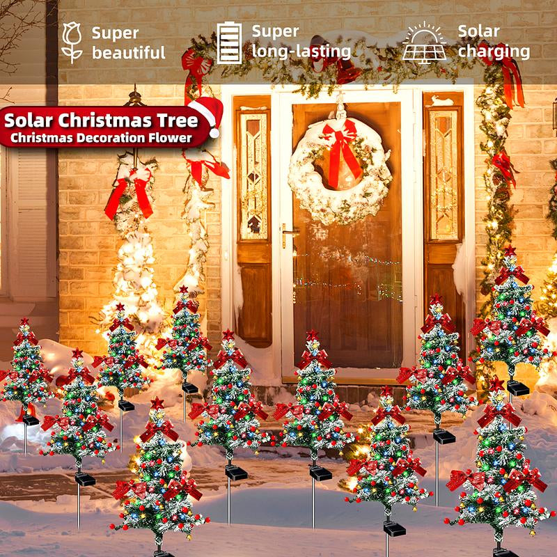 4-Pack Solar Cedar Tree Lights, Yard Garden Lawn In-Ground Decorative Lights, IP65 Outdoor Waterproof Lights, Suitable for Spring and Christmas Festival Decorative Atmosphere Lights Led Lantern Solar Lights Outdoor ,Motion Sensor Lights