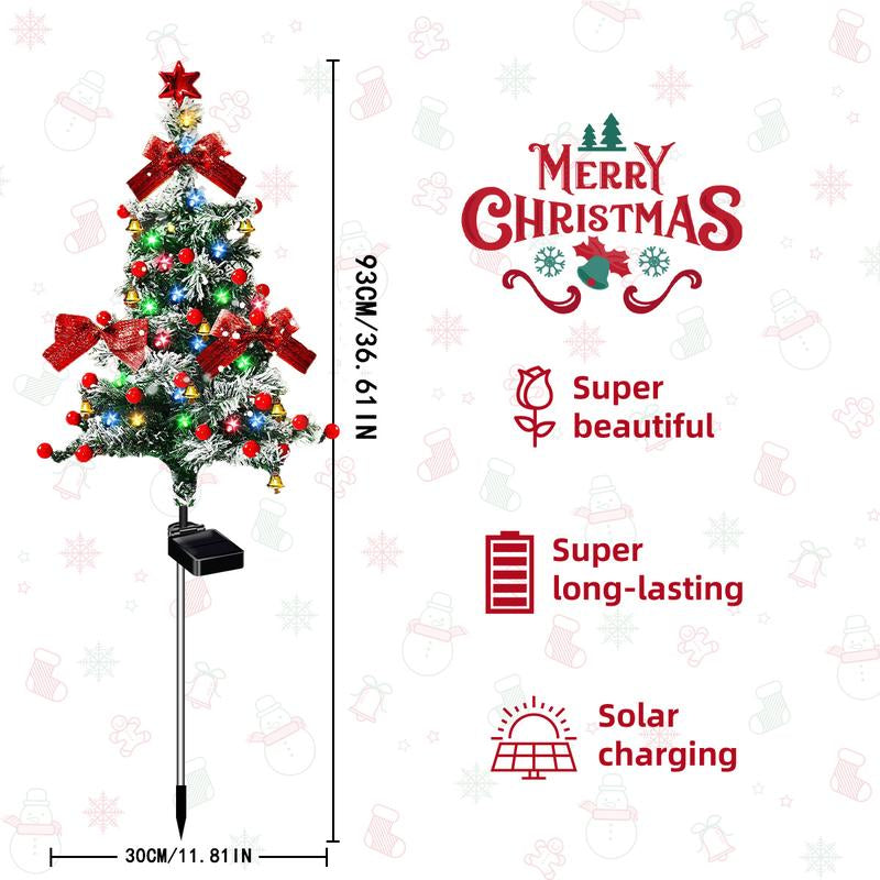 4-Pack Solar Cedar Tree Lights, Yard Garden Lawn In-Ground Decorative Lights, IP65 Outdoor Waterproof Lights, Suitable for Spring and Christmas Festival Decorative Atmosphere Lights Led Lantern Solar Lights Outdoor ,Motion Sensor Lights