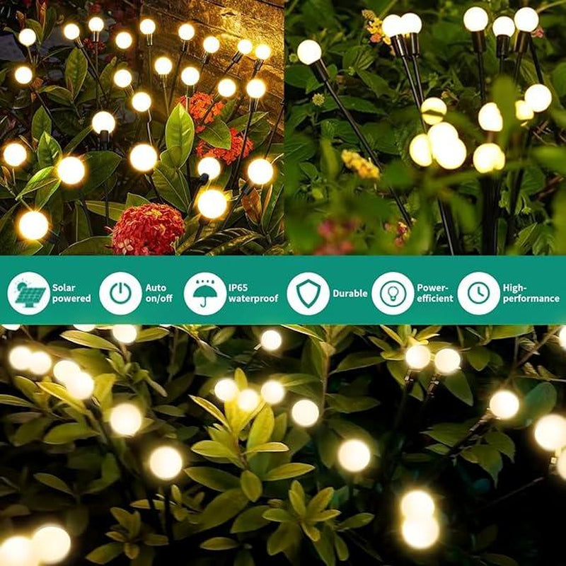 Outdoor Solar Garden Lights-Decorative Lights, Waterproof, Firefly Lights Starburst Swaying in the Wind,Vibrant Lights Applicable to Decoration Garden