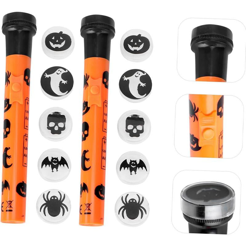 Halloween Projector Flashlight 5 Patterns Portable Handheld LED Projector Light for Haunted House