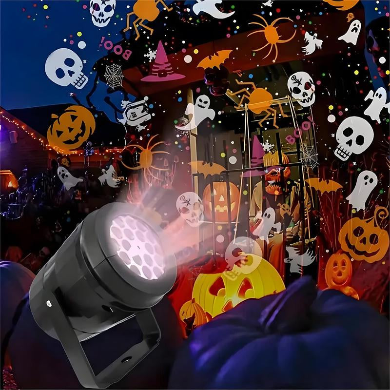 Halloween LED Projector Light, 1 Box Ghost & Pumpkin Patterns Projector Light, Ambient Room Lighting for Halloween Party Decor