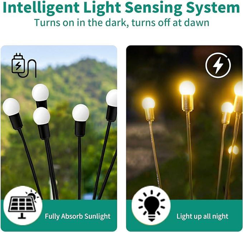 Outdoor Solar Garden Lights-Decorative Lights, Waterproof, Firefly Lights Starburst Swaying in the Wind,Vibrant Lights Applicable to Decoration Garden